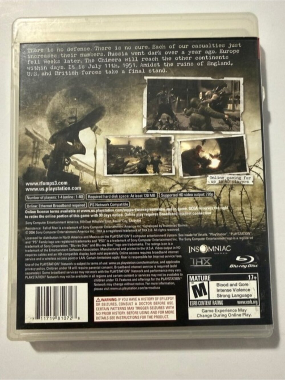 Resistance Fall of Man PS3 Complete w/ Case Manual Inserts - Picture 2 of 5